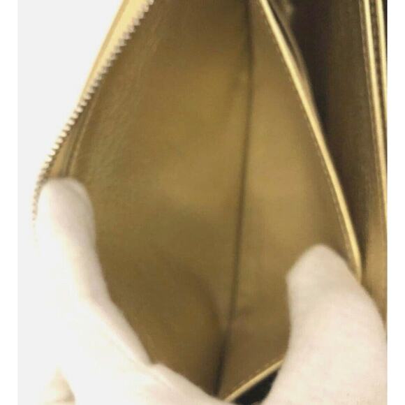 Gold Louis Vuitton LV Zippy Lockme Leather Zip Around Long Wallet - Picture 7 of 8